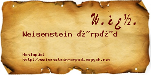 Weisenstein Árpád névjegykártya