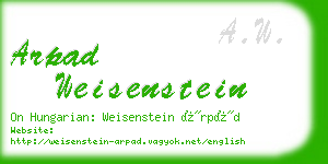 arpad weisenstein business card